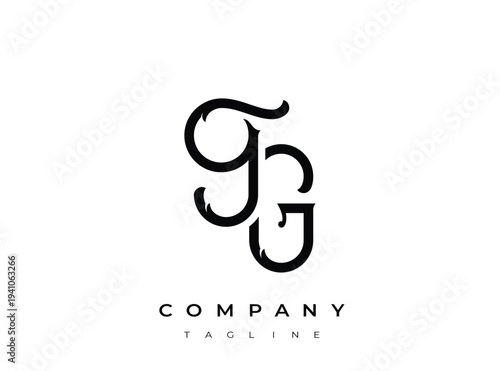 Elegant monogram logo design with stylized letters GG symbol