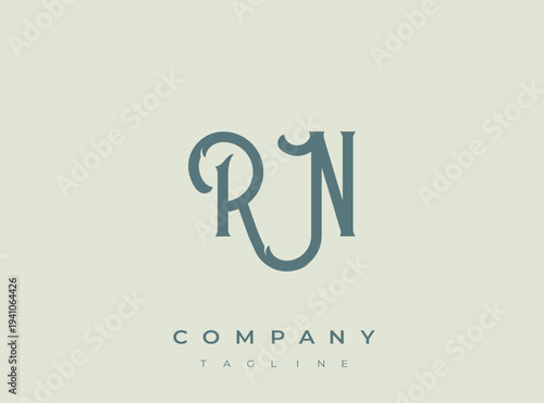 Elegant RN monogram logo template for company branding and identity
