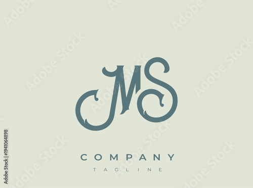 Elegant teal colored company logo template on light background