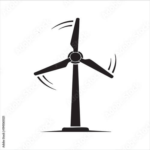 WebWind turbine silhouette generating renewable energy for sustainable power and environmental protection