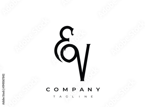 EV company logo design template with modern and elegant style