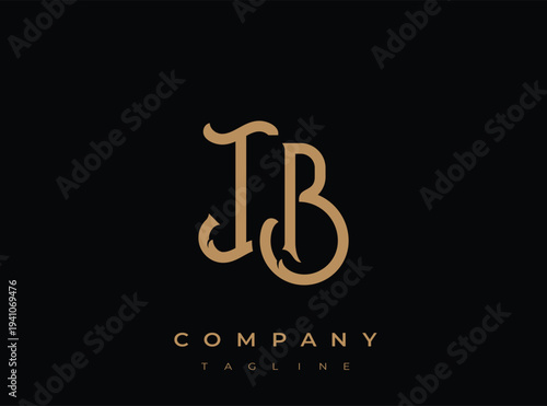 Golden tb company logo on transparent background for business branding