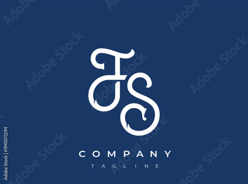 Interlocking FS monogram logo design for company branding purposes