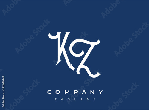 Kz company logo template elegant and classy design element