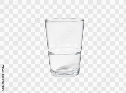 Short whiskey or water glass. Transparent vector illustration.