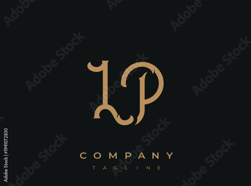 Luxury gold company logo template with elegant lettering design