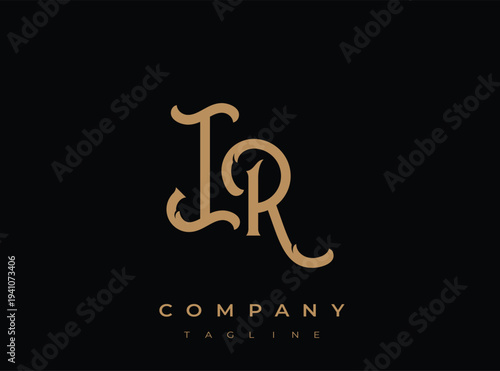 Luxury gold ir company logo template on transparent background