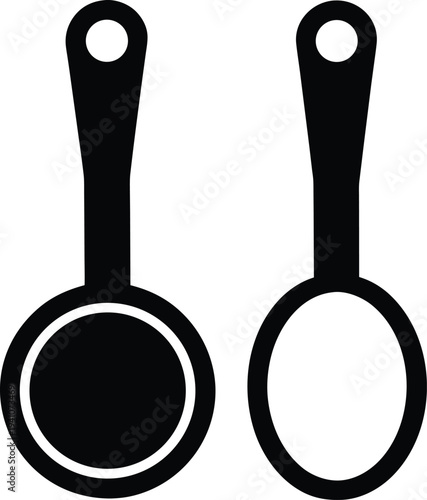 Cooking Utensils Icon Set Featuring Ladle And Spoon