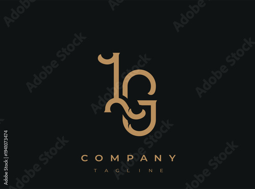 Luxury gold letter lg logo design for company branding purposes
