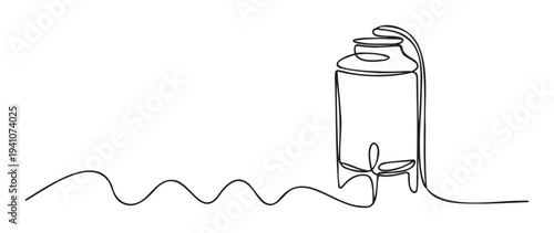 Modern simple continuous line of a classic milk jug, symbolizing freshness and natural products, suitable for dairy packaging or healthy lifestyle campaigns
