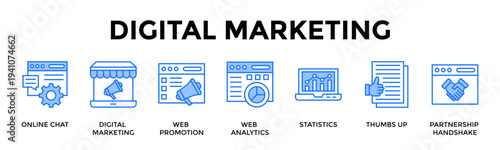 Digital Marketing Icon Set Collection Pack Banner Web Vector Illustration  Concept Containing Drive Online Campaigns To Boost Engagement And Conversions
