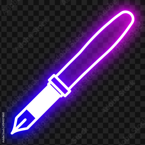 Neon Pen Illustration Design Element Vector Graphic