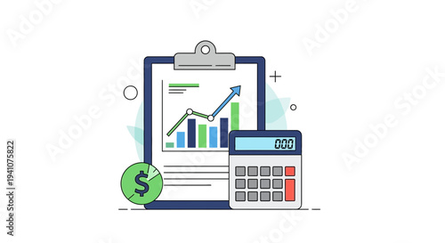 Financial Report Analysis with Growing Chart and Calculator