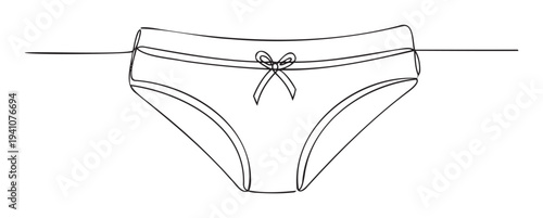 Minimalist line drawing of womens undergarments showcasing simple elegance and comfort, perfect for lingerie store branding, feminine product packaging, or modern fashion advertising.