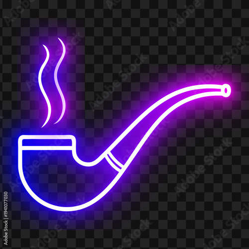 Neon Pipe Smoke Illustration Design Element