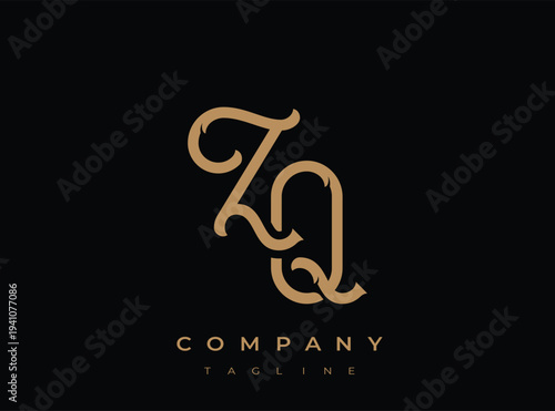 Luxuryzqcompanylogodesignwitheleganttypographyandgoldcolorscheme