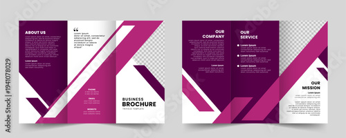 Business corporate trifold brochure layout. Modern tri fold brochure template design. Vector