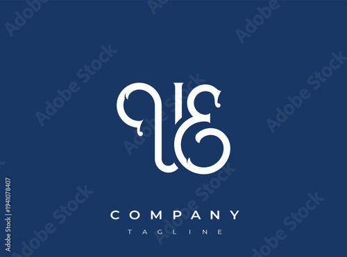 Modern company logo template with stylish typography and branding element