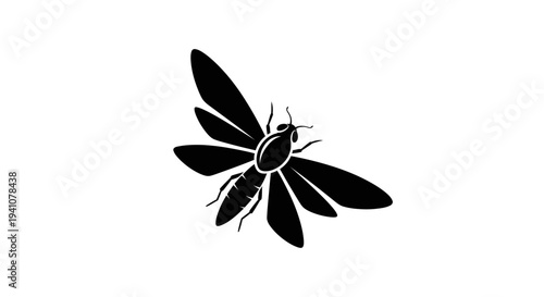 Black silhouette of a mosquito insect.