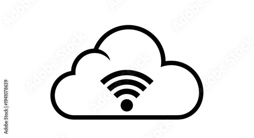 Cloud WiFi Signal Icon Symbol.