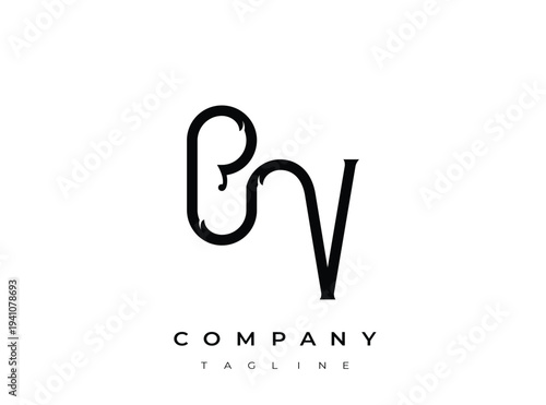 Modern company logo template with stylized initials and tagline