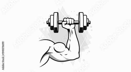 Bicep curling dumbbell weight arm muscle.