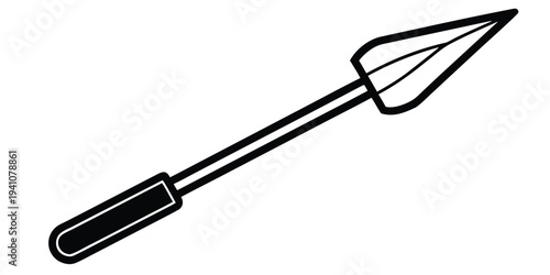 Arrow pointing upwards, black and white illustration