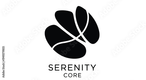 Abstract organic shape and text 'SERENITY CORE'