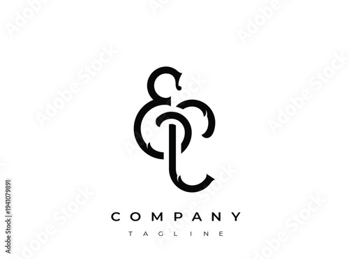 Modern elegant black logo design with company tagline on white background