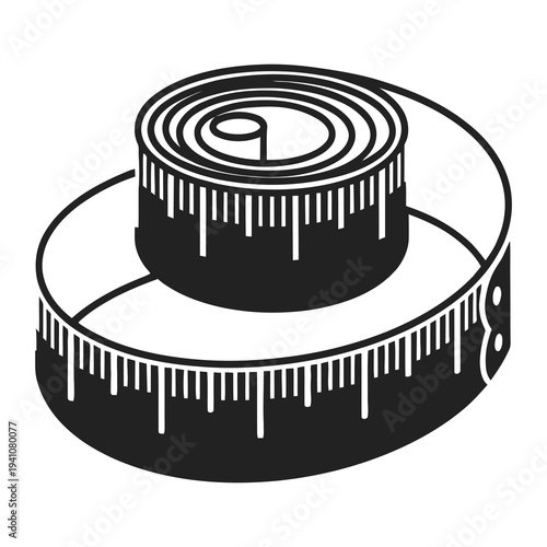 Flexible measuring tape for measurement and construction projects  handy tool icon