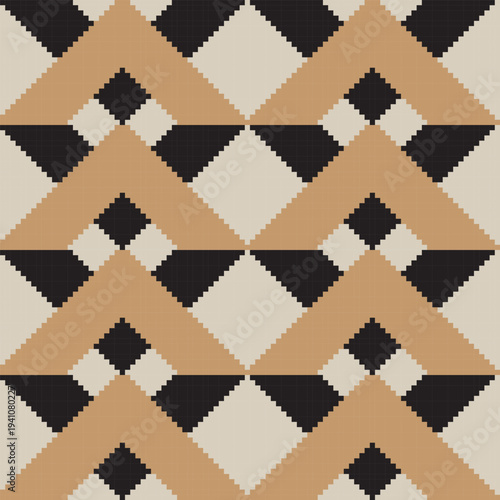 Geometric Textile Design Pattern For Fashion And Homeware Abstract Pixel Art