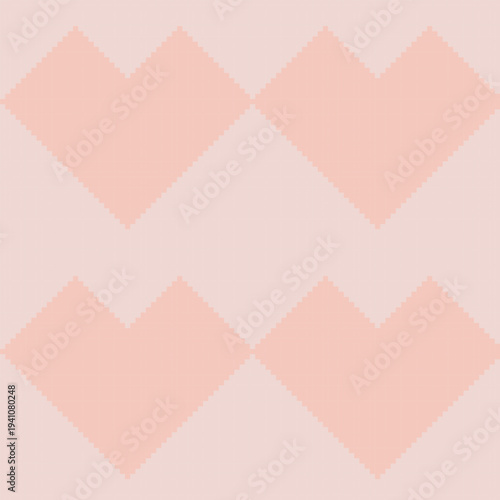 Geometric Textile Design Pink Heart Pattern