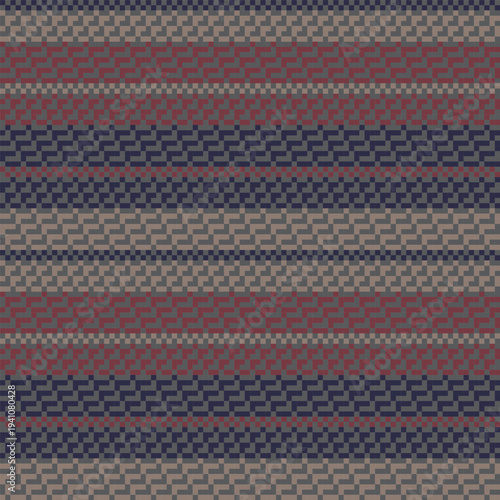 Retro Pixelated Stripes Pattern Design For Fashion Textiles And Homeware