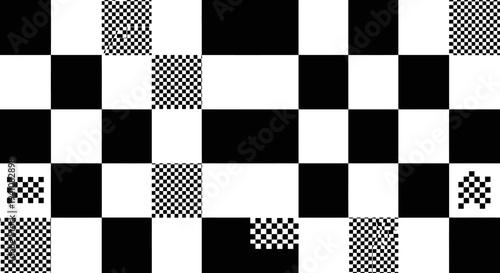Checkerboard Pattern with Optical Illusion Effect