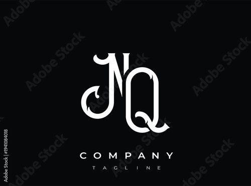 Monogram initial letter nq logo design for company branding