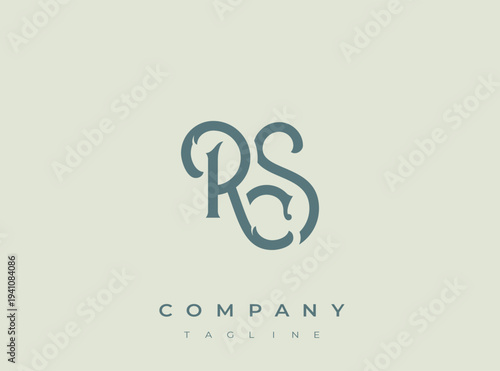 Monogram initial letter rs logo design for company identity