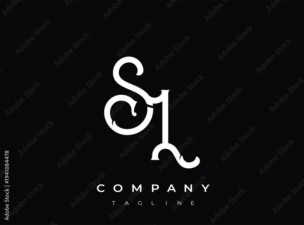 Obraz premium Monogram letter sl logo design element for company branding purposes