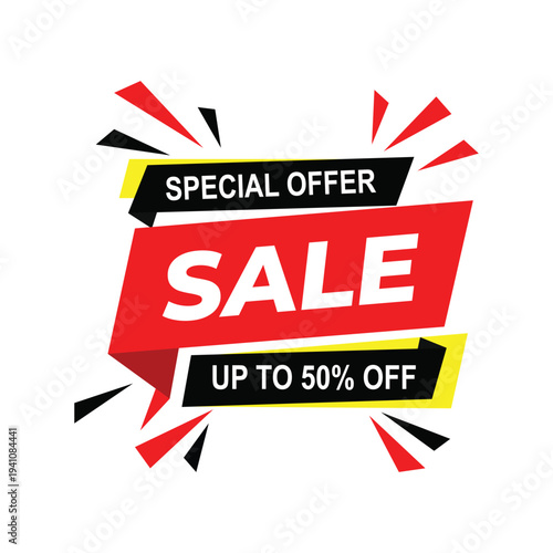 Special Offer Sale Banner with Up to 50 Percent Off