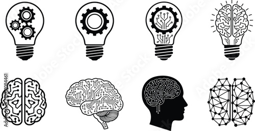 Collection of various pine tree silhouettes featuring evergreen forest spruce and fir trees set cad drawing flat vector illustration set