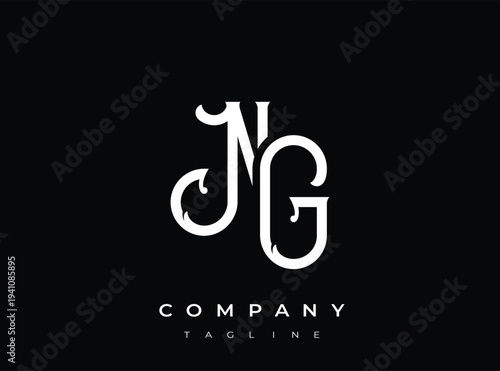 Monogram logo template with elegant letter j and g combination