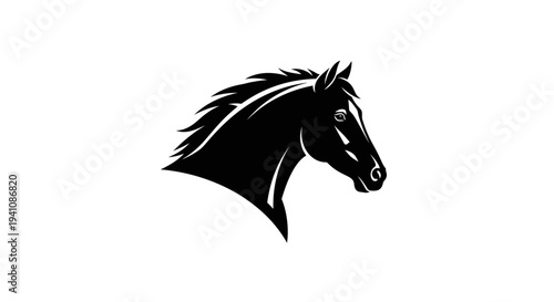 Elegant horse head silhouette logo design