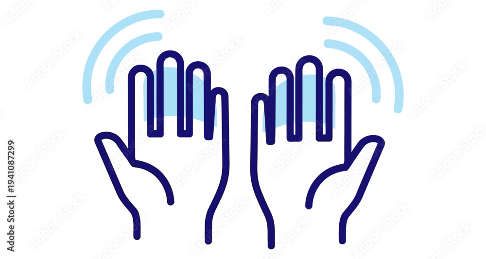 Fototapeta premium Hand Gesture Touch Control Interface Vector Illustration
