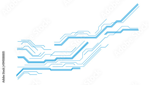 Blue circuit board stylized sketch design network graphic concept