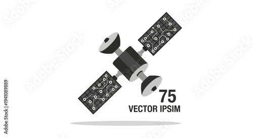 Satellite Icon: Space Communication, Technology, Orbiting, Global Network