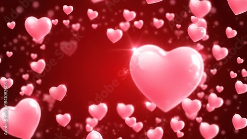 Pink Hearts Floating Background Animation