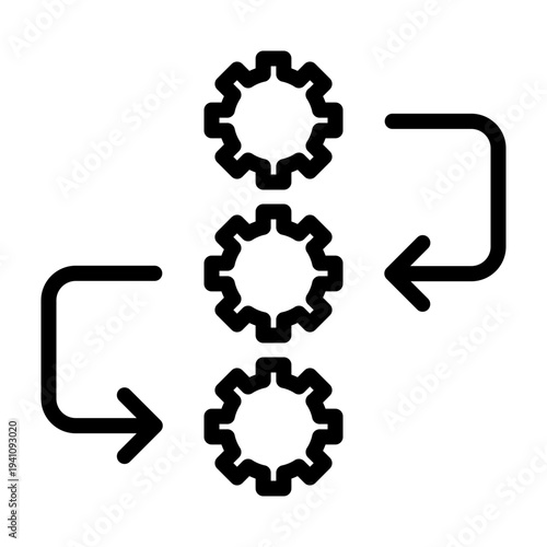 Linear Process Vector Line Icon Design