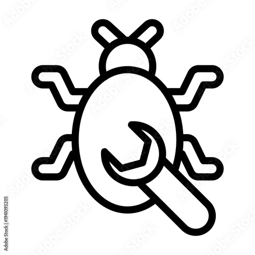 Bug Fix Vector Line Icon Design