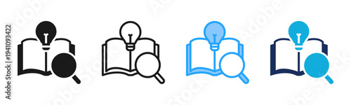 Knowledge Discovery icon set multiple style collection