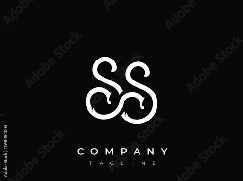 Stylized letter ss logo design for company branding and identity
