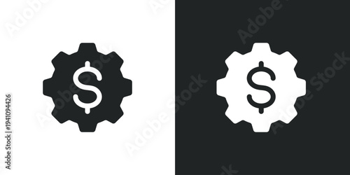Financial settings icon. Cost management, economic mechanisms, business processes, and monetary adjustment. Filled single symbol. Flat style sign. Solid glyph vector illustration
